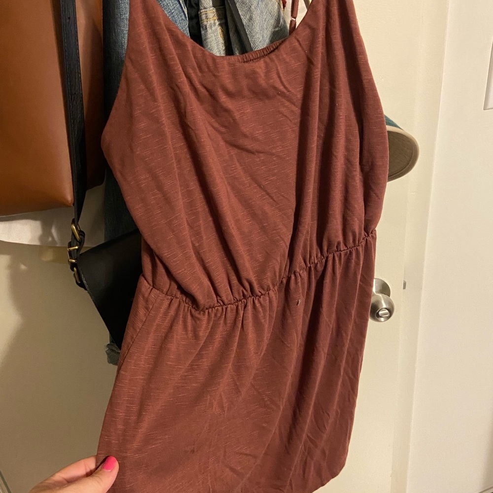 Waist-Defined Tank Minidress - Rust/Copper